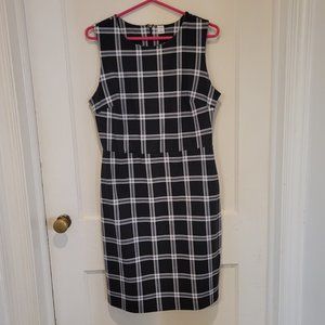 Old Navy Blue Grey Plaid Sleeveless Sheath Dress